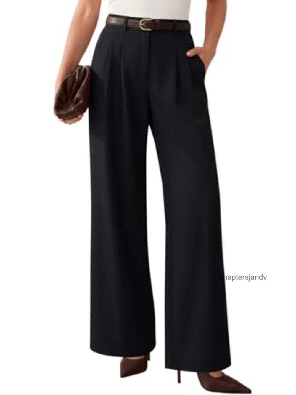 LILLUSORY Women's Pleated Wide Leg Dress Pants Business Casual High Waisted